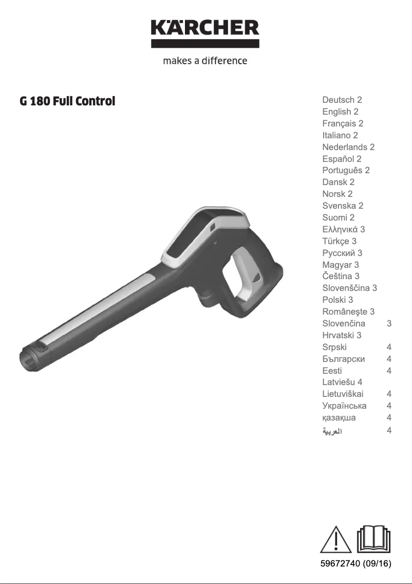 Page 1 de la notice Manuel utilisateur Kärcher G 180 Full Control