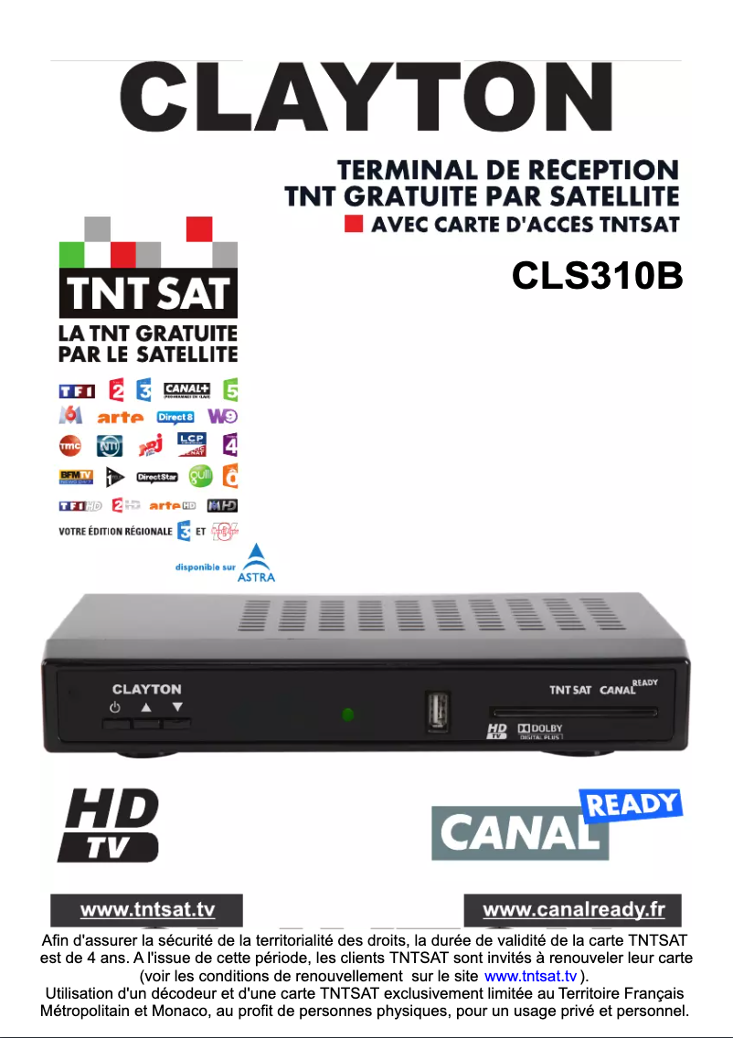 First page image of the manual for CLS310B