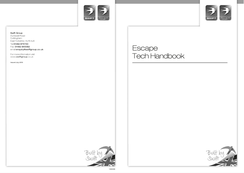 Page 1 of the manual User Manual Swift Escape (2014)
