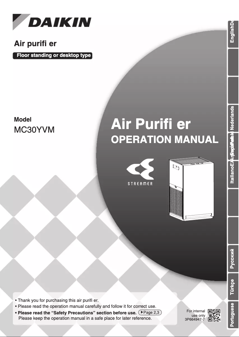 First page image of the manual for MC30YVM