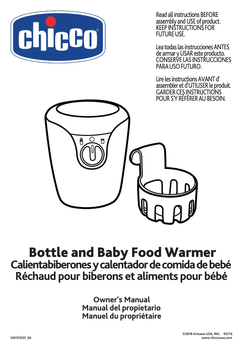 Page 1 of the manual User Manual Chicco Bottle and Baby Food Warmer
