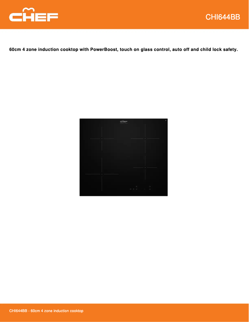 Page 1 of the manual Technical Sheet Chef CHI644BB