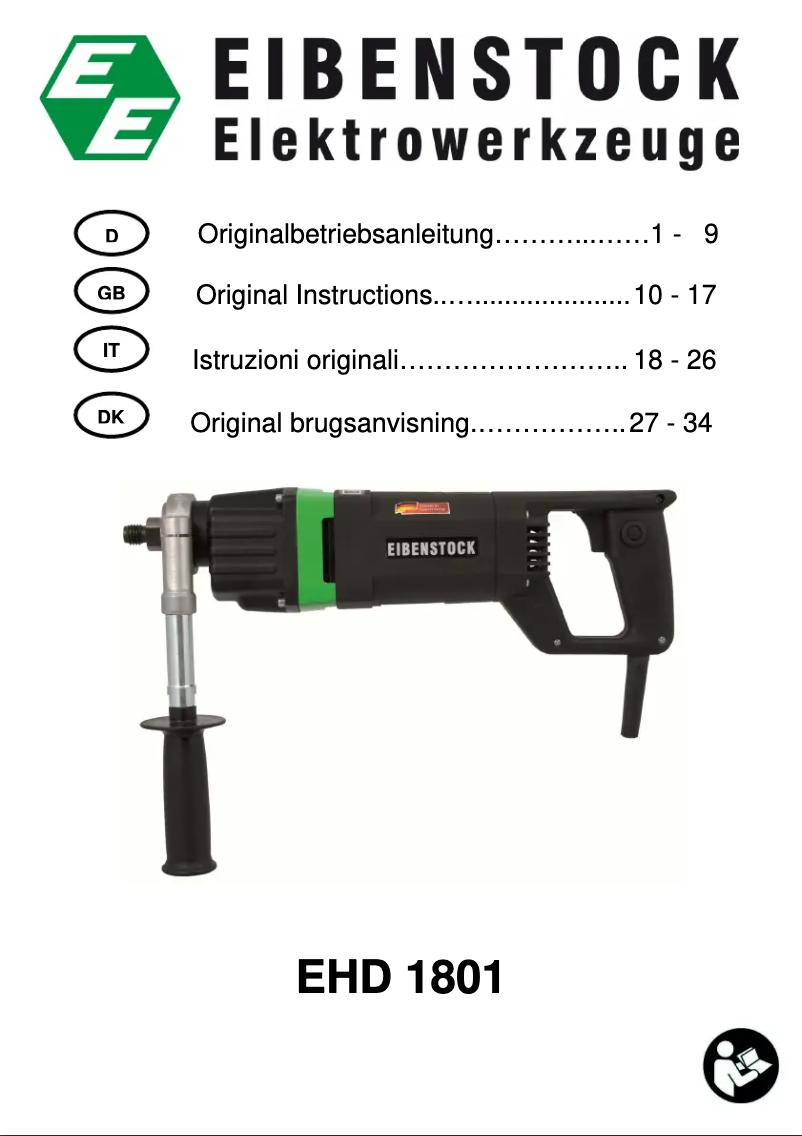 Page 1 of the manual User Manual Eibenstock EHD 1801