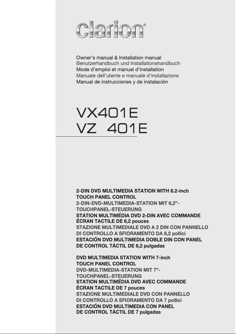 Image de la première page du manuel de l'appareil VX401E