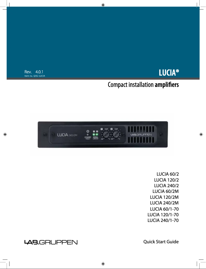 First page image of the manual for LUCIA 240/2