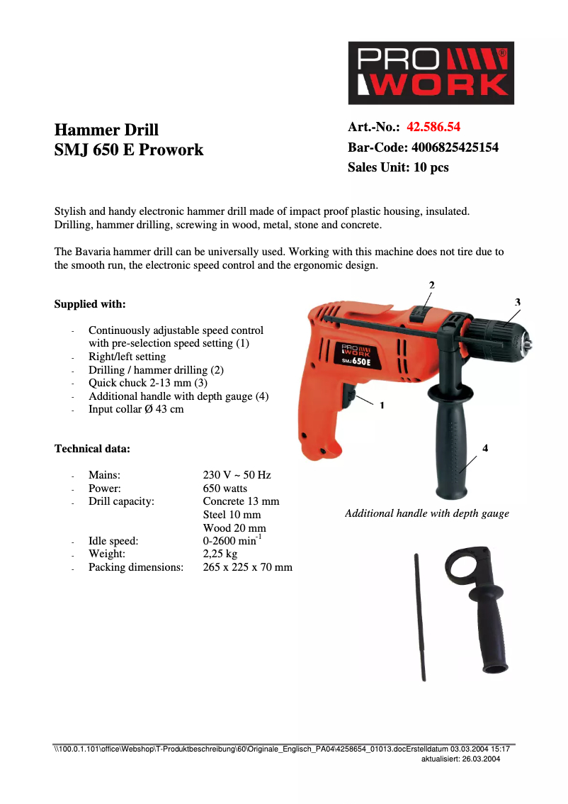 First page image of the manual for SMJ 650 E