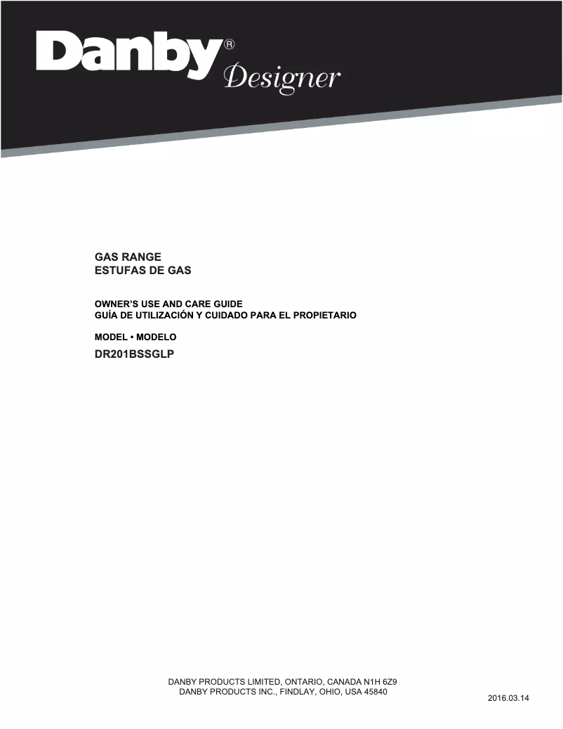 First page image of the manual for DR201BSSGLP