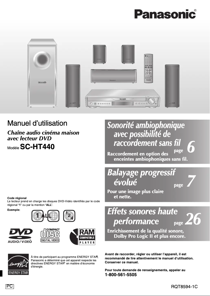 First page image of the manual for SC-HT440