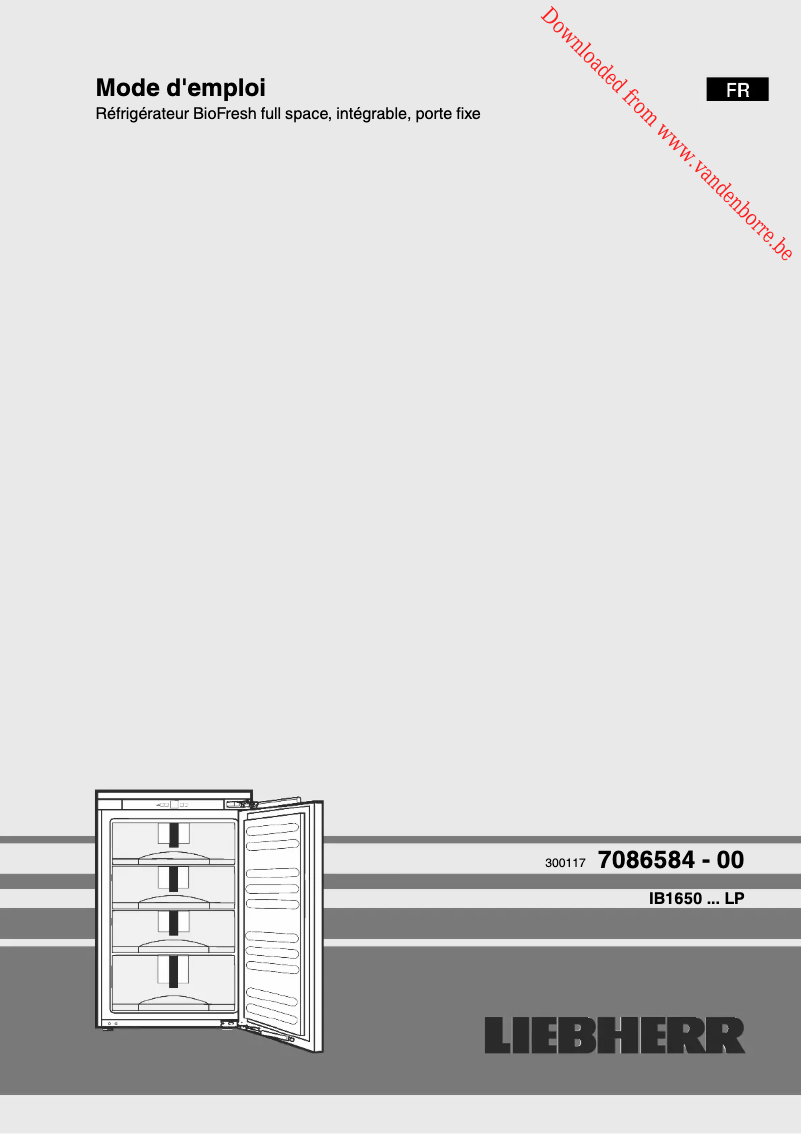 Page 1 of the manual User Manual Liebherr SIBP 1650