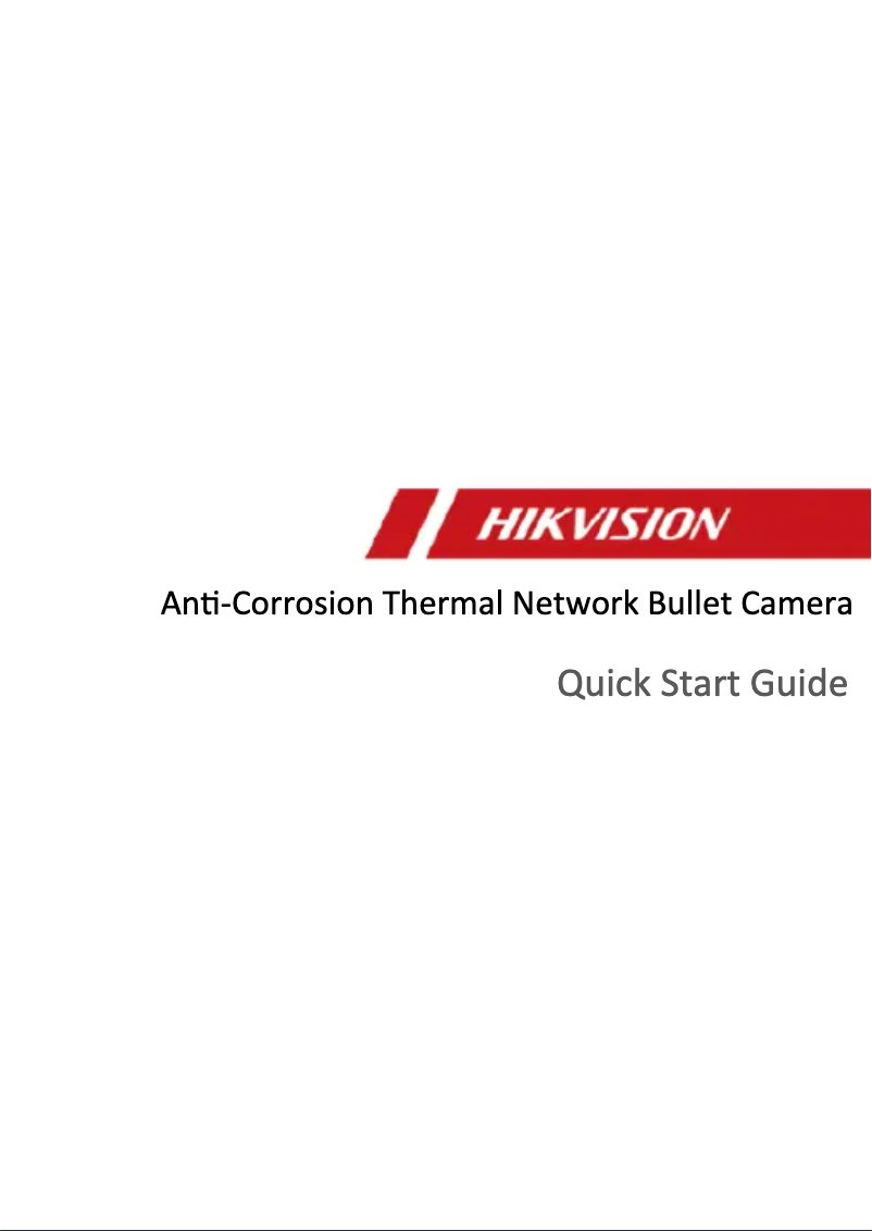 Page 1 of the manual Quick Start Guide Hikvision DS-2TD2466-50Y