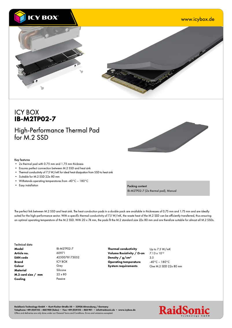First page image of the manual for IB-M2TP02-7