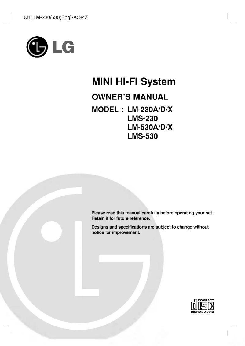 First page image of the manual for LM-530D