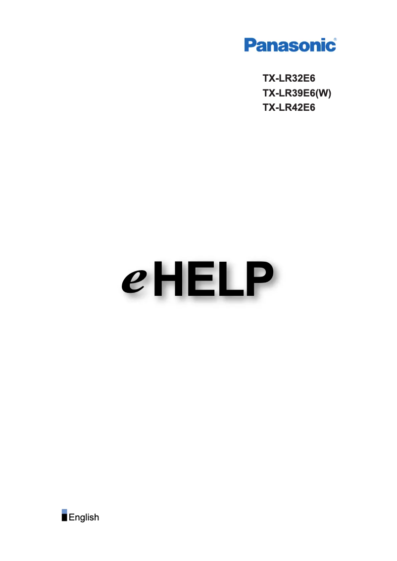 Page 1 of the manual User Manual Panasonic TX-LR39E6W