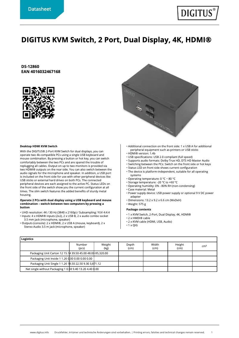 First page image of the manual for DS-12860