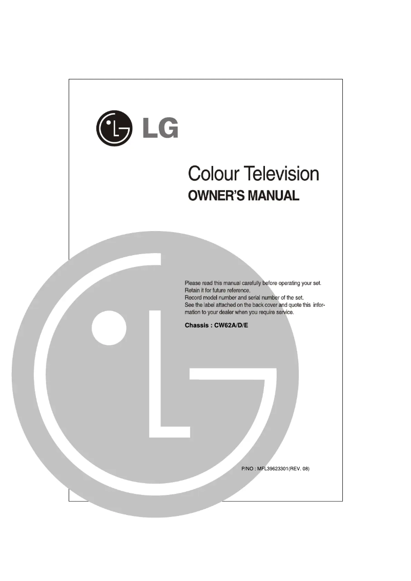Page 1 of the manual User Manual LG 21SB8RGE