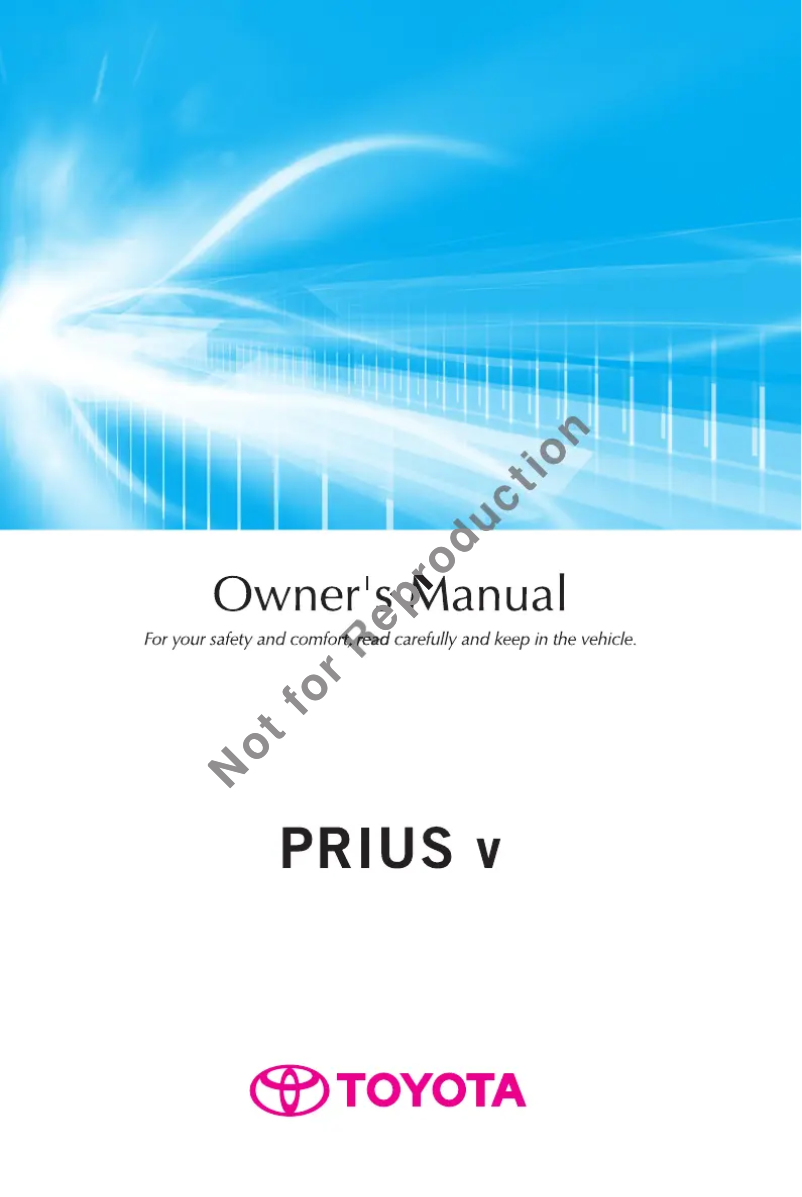 First page image of the manual for Prius V (2013)