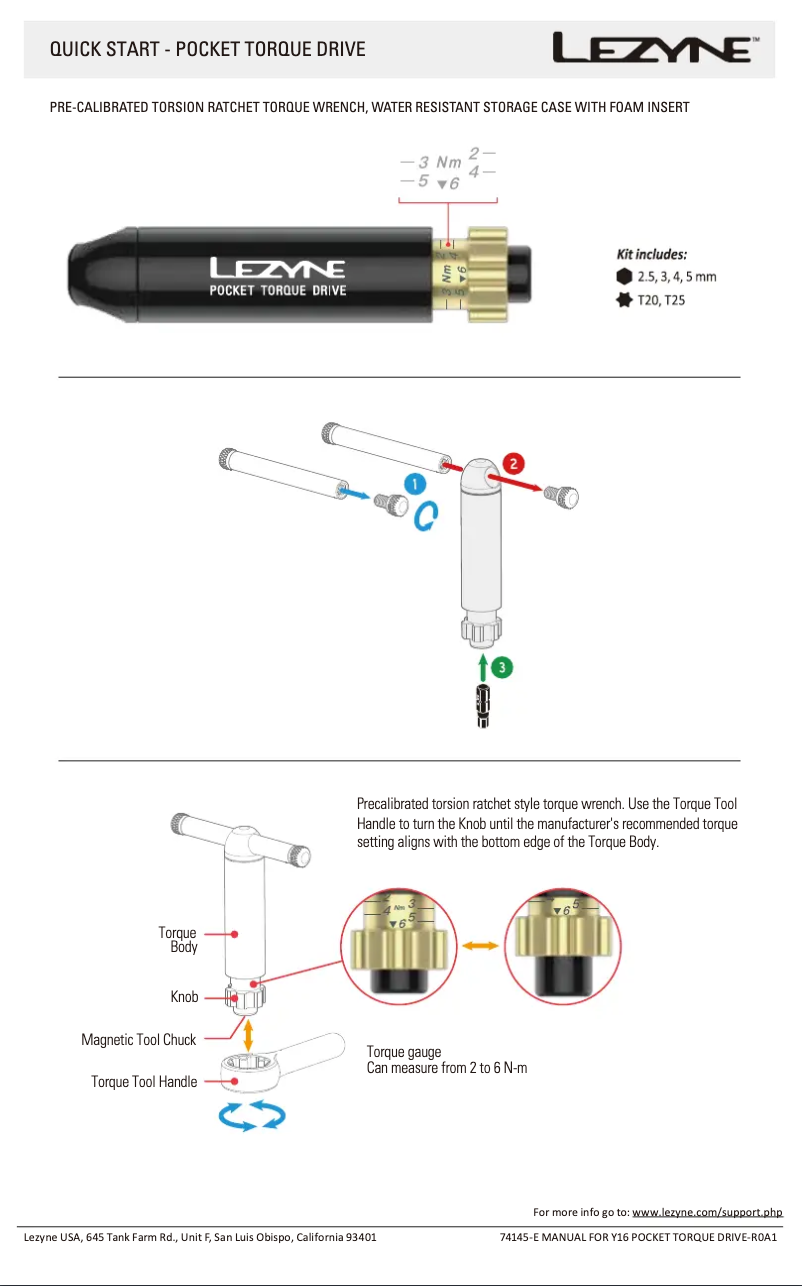 Page 1 of the manual User Manual Lezyne Pocket Torque Drive
