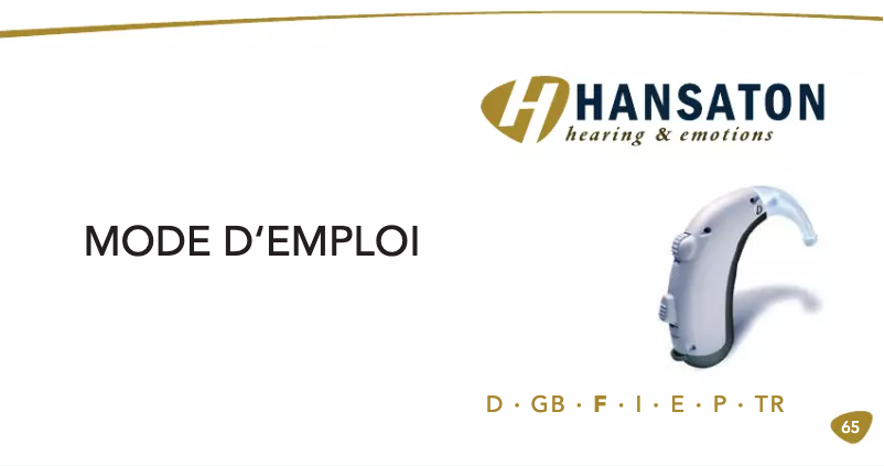 Page 1 of the manual User Manual Hansaton Power