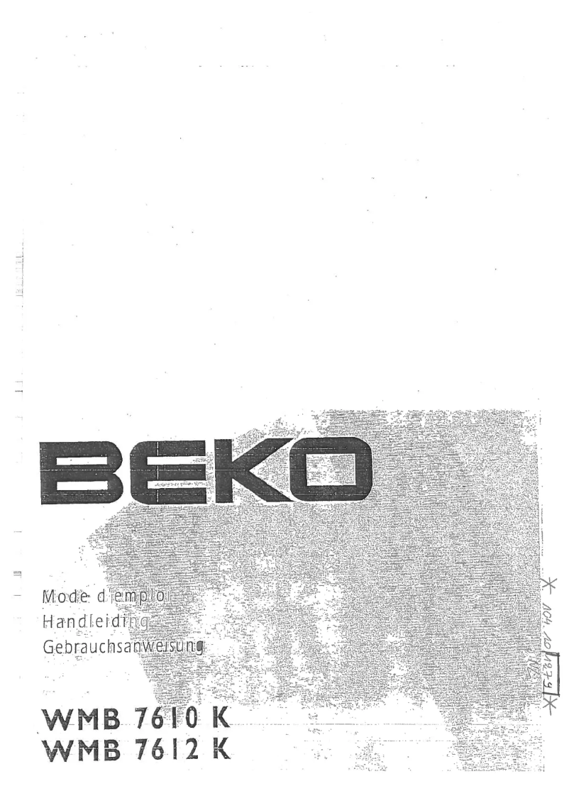 First page image of the manual for WMB 7610 K