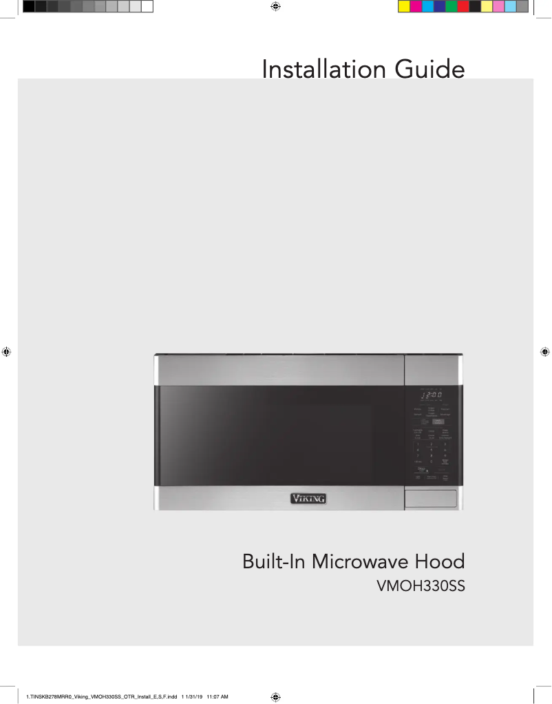 Page 1 de la notice Guide d'installation Viking VMOH330SS