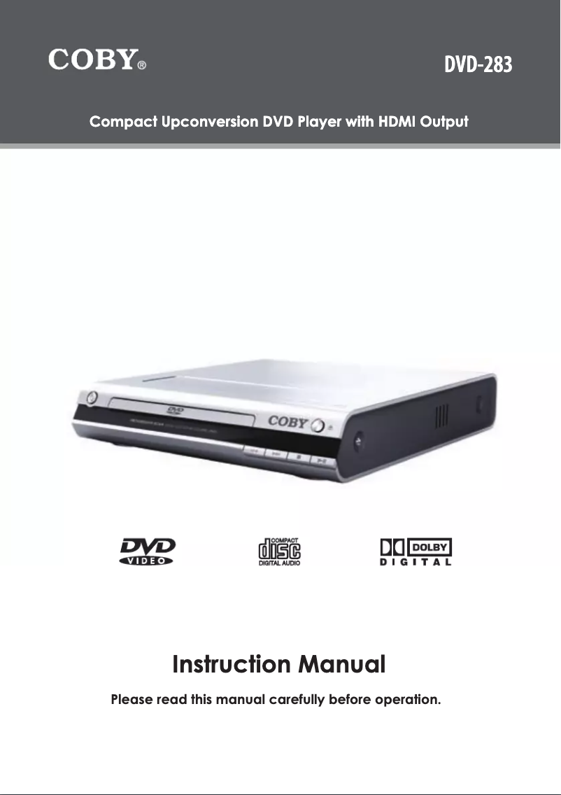 Page 1 of the manual User Manual Coby DVD-283