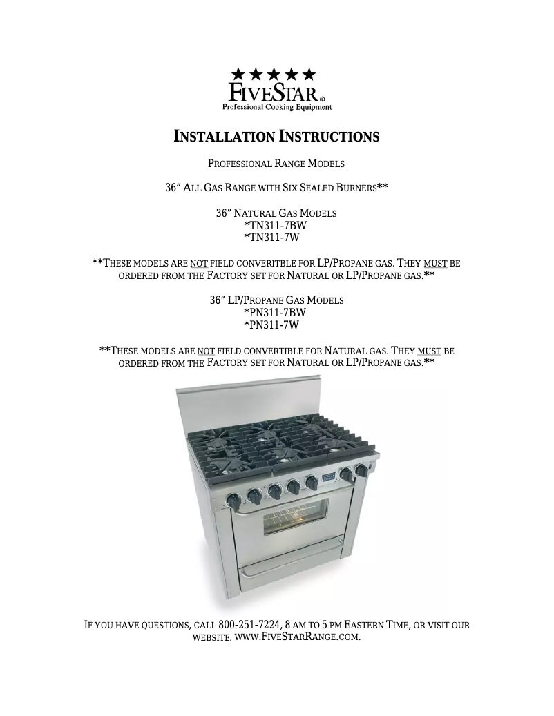 Page 1 of the manual Instructions / Assembly FiveStar WPN3117SW