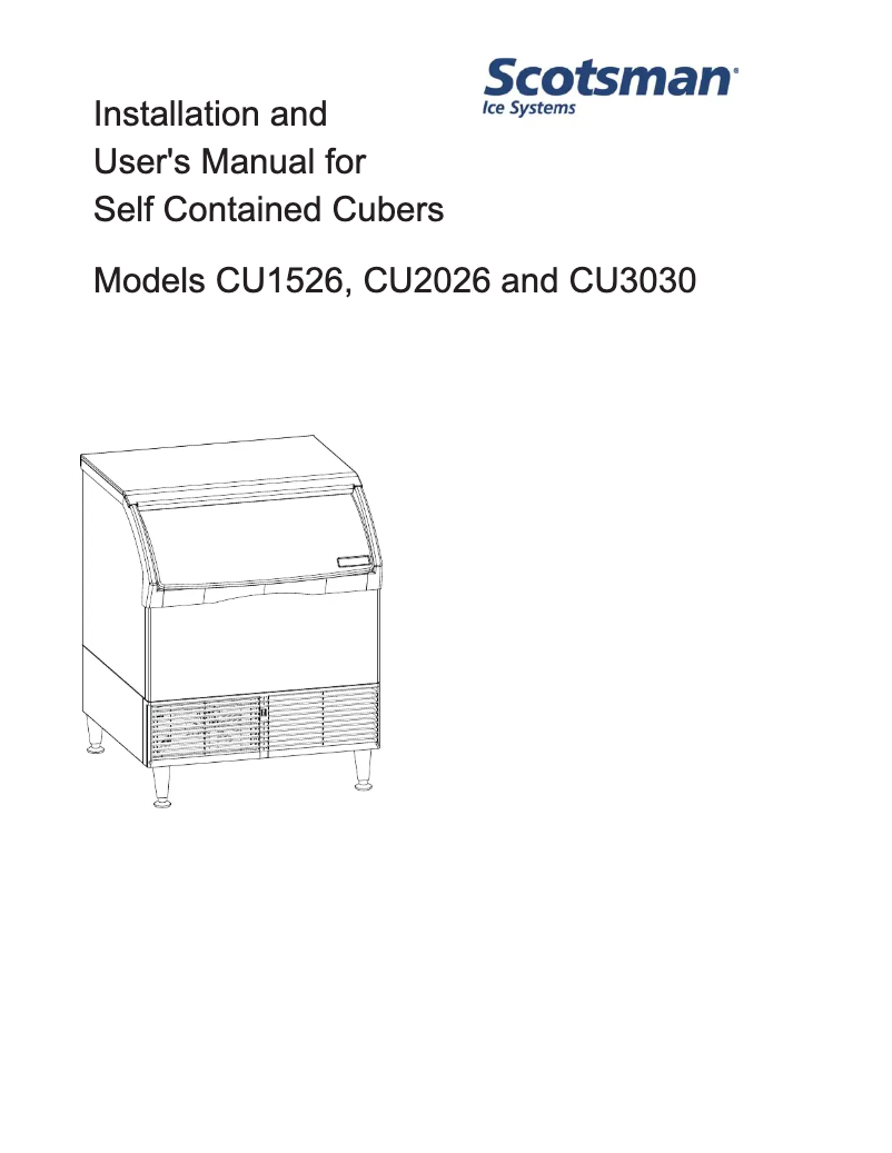 Page 1 of the manual User Manual Scotsman CU3030-D
