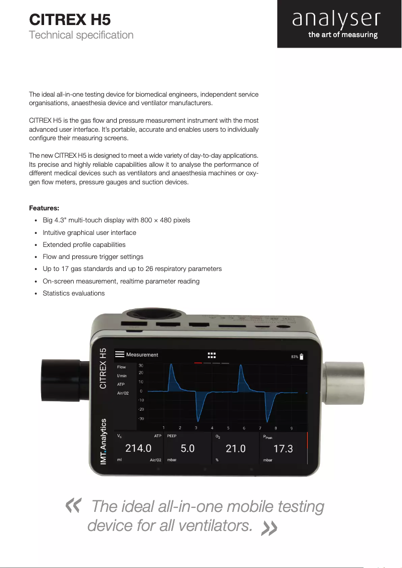 First page image of the manual for Citrex H5