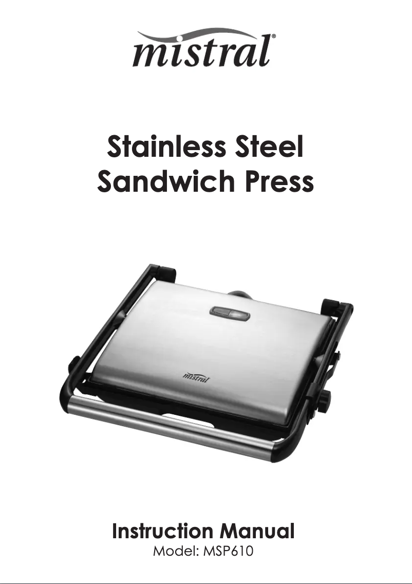 Page 1 of the manual User Manual Mistral MSP610