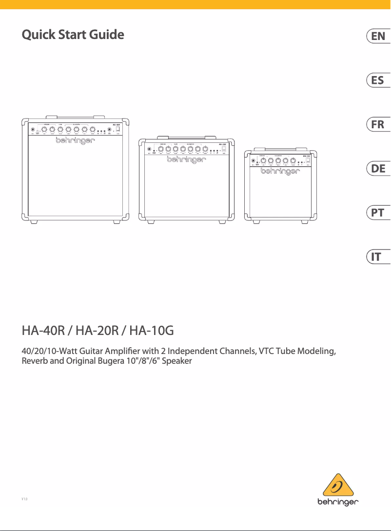 Page 1 of the manual User Manual Behringer HA-40R