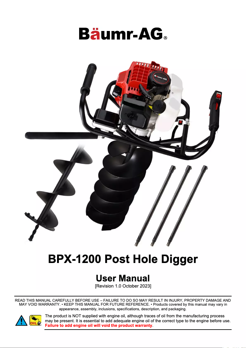 Page 1 de la notice Manuel utilisateur Baumr-AG BPX-1200