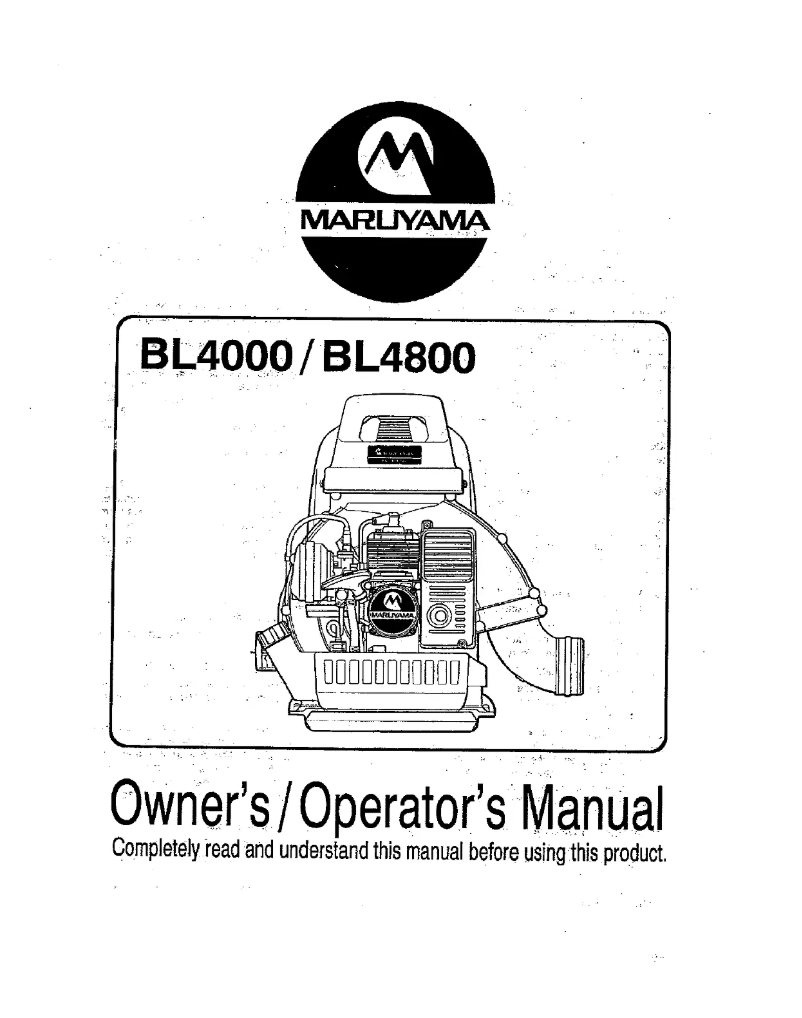 First page image of the manual for BL4800