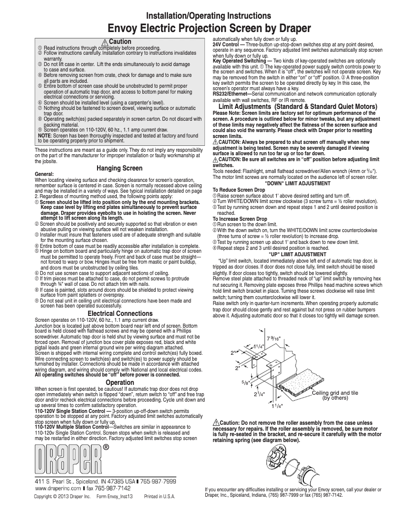 First page image of the manual for Envoy