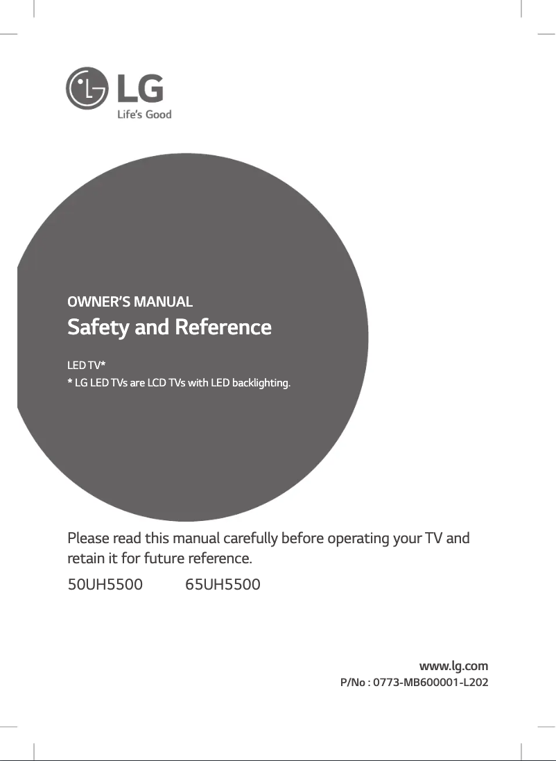 Page 1 of the manual User Manual LG 65UH5500