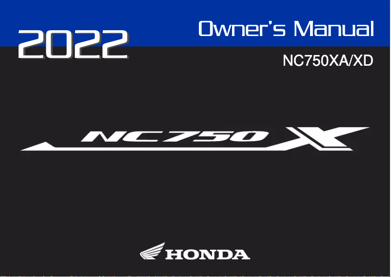 First page image of the manual for NC750X (2022)