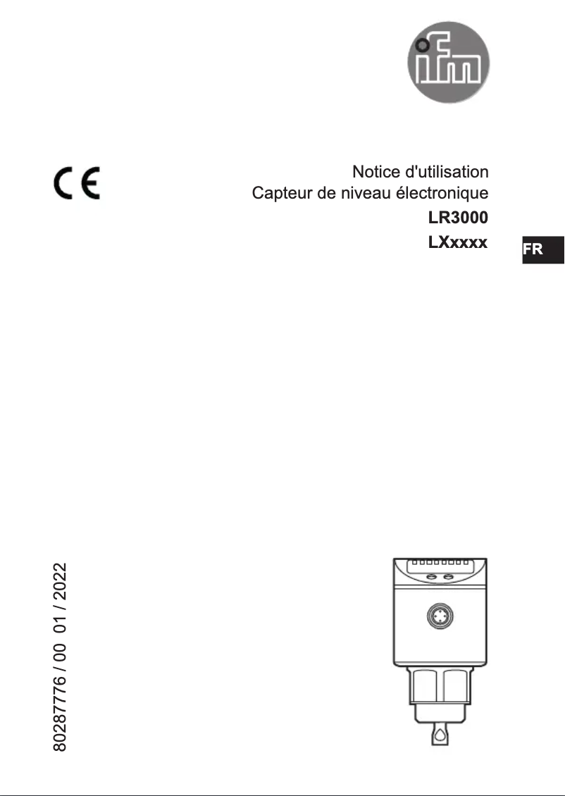 Page 1 of the manual User Manual IFM LR3000
