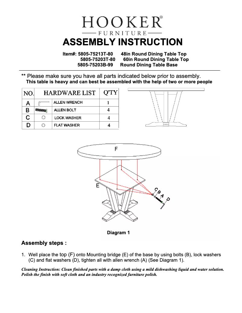 Page 1 of the manual User Manual Hooker 5805-75213T-80