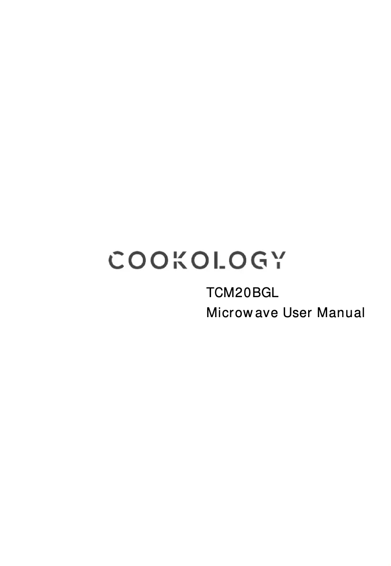 Page 1 of the manual User Manual Cookology TCM20BGL