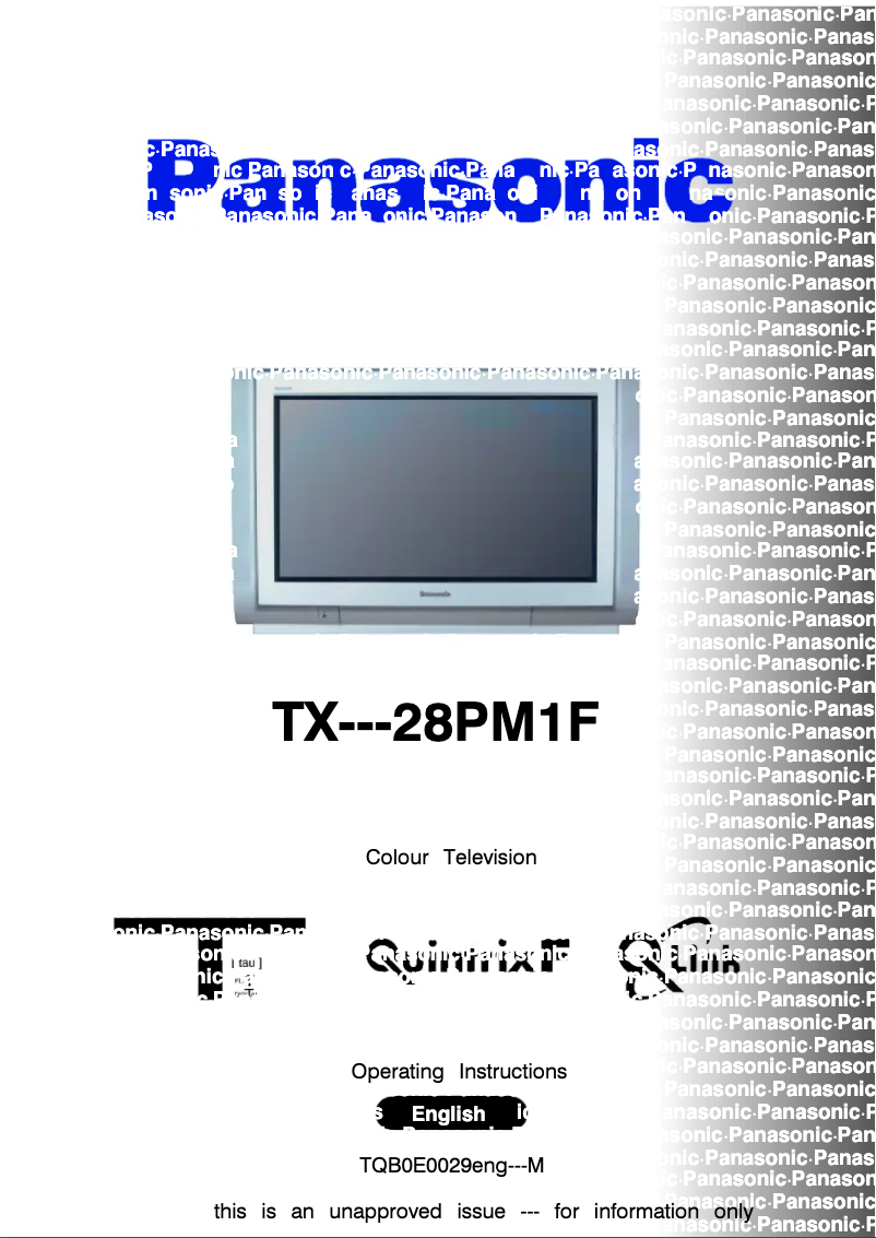 First page image of the manual for TX-28PM1F