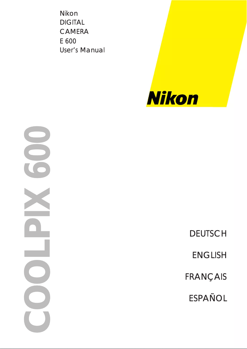 First page image of the manual for Coolpix 600