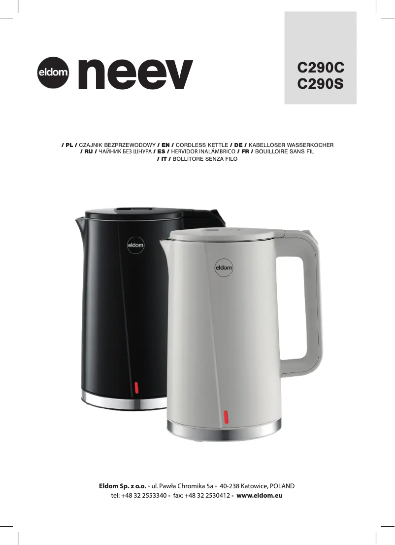 Page 1 of the manual User Manual Eldom Neev C290S