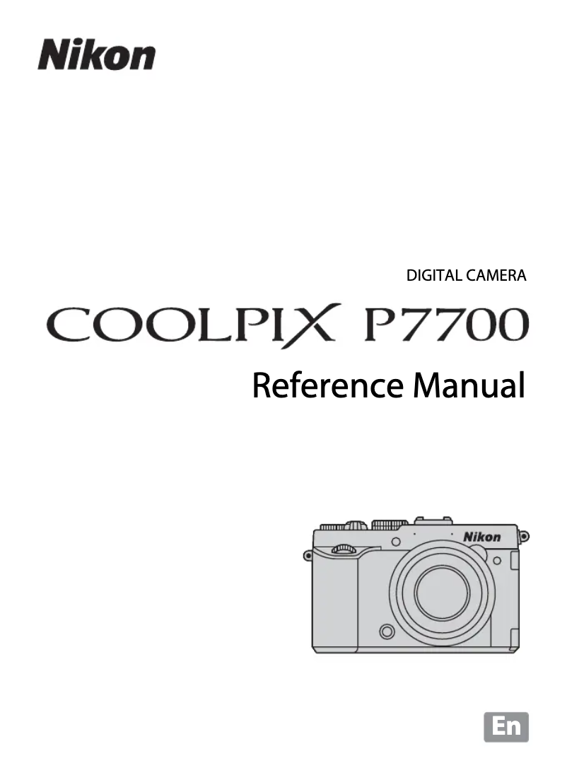 First page image of the manual for Coolpix P7700