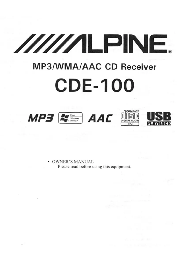 Page 1 of the manual User Manual Alpine CDE-100E