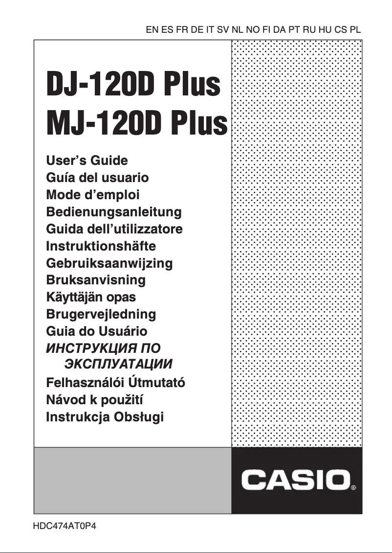 Page 1 of the manual User Manual Casio MJ-120D Plus