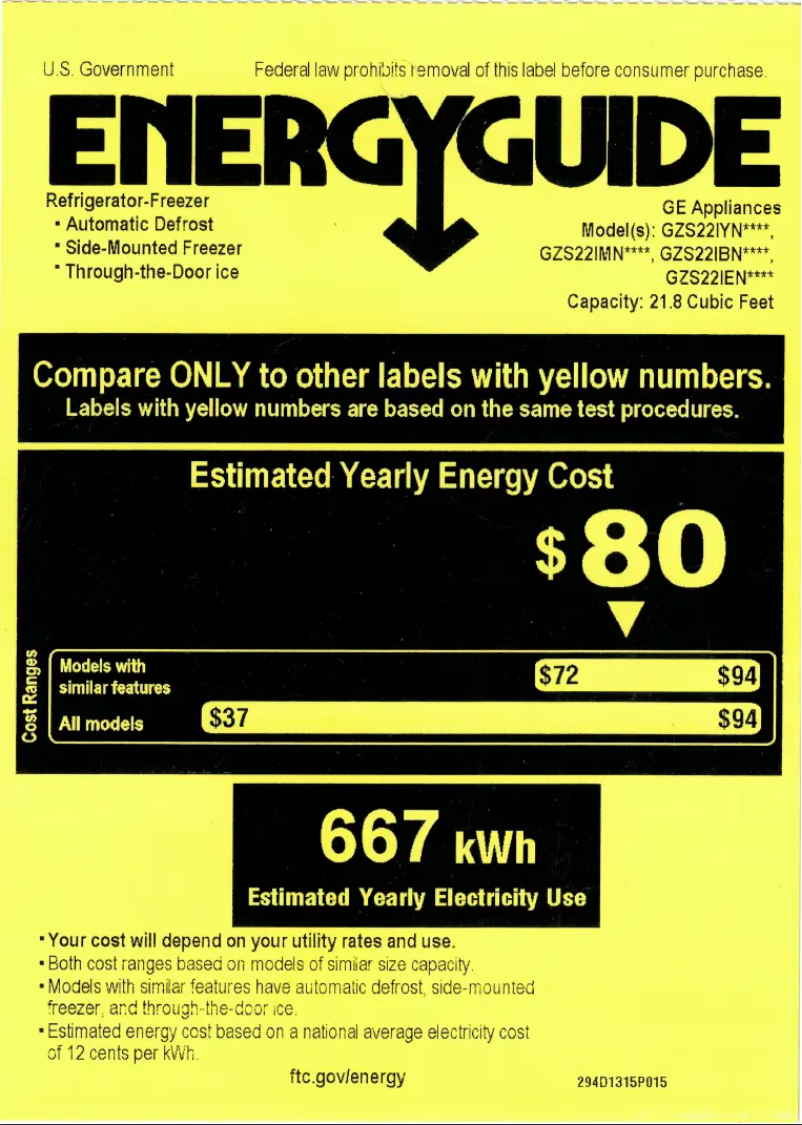 First page image of the manual for GZS22IMNES