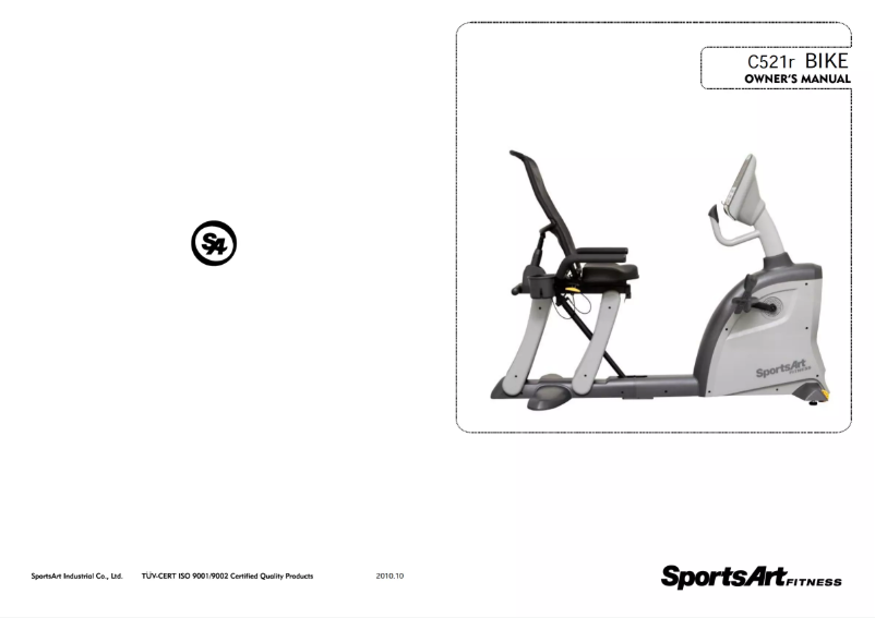 Page 1 of the manual User Manual SportsArt C521r