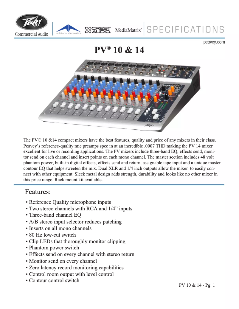 Image de la première page du manuel de l'appareil PV 14