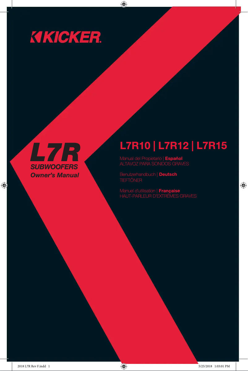 Image de la première page du manuel de l'appareil L7R124