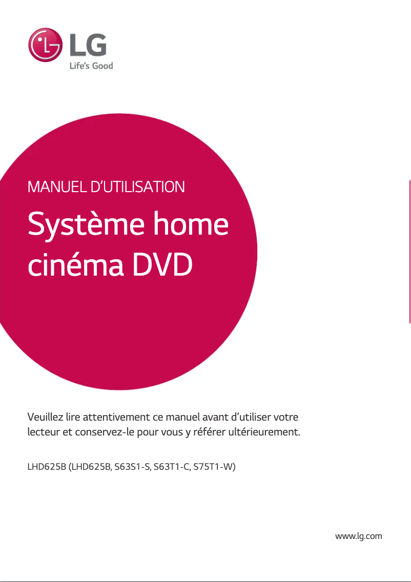 First page image of the manual for LHD625B