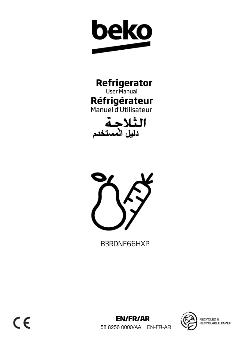 First page image of the manual for B3RDNE66HXP